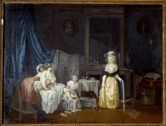 La toilette Une jeune femme avec l