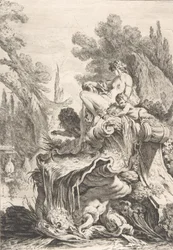 La Nymphe Assise (détail), vers 1740