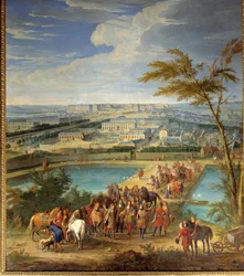 Vue de la ville et du château de Versailles prise de la colline de Montbauron