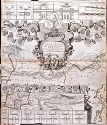 Carte du Canal du Midi, avec ses aqueducs
