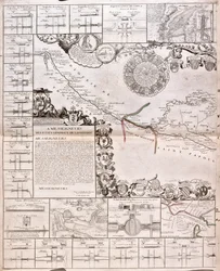 Carte du Canal du Midi, avec ses aqueducs