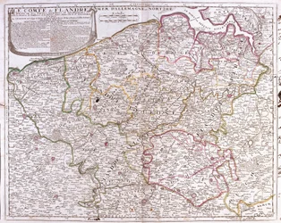 Carte du Comté de Flandre (Flandre occidentale et orientale actuelle de Belgique)