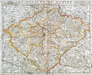 Carte du Royaume de Bohême (République tchèque) (Gravure)