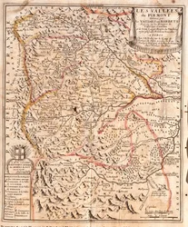 Carte du Piémont (Italie) (Gravure)