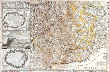 Carte des territoires sud du duc de Savoie, en Italie