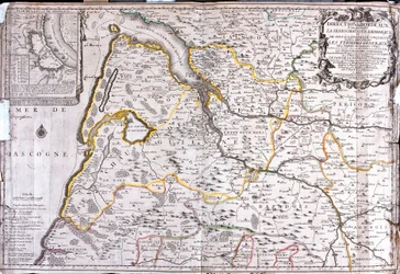 Carte de la région autour de Bordeaux (France)
