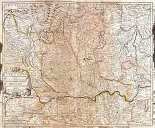 Carte de la région de Milan (Italie)
