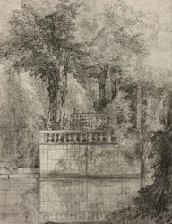 Treillis et bassin réfléchissant à Arcueil, 1744-47