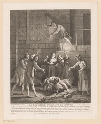 Homme tombant sur une chèvre