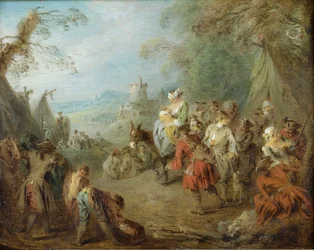 Campement des soldats en halte