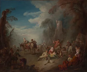 Troupes au repos, vers 1725