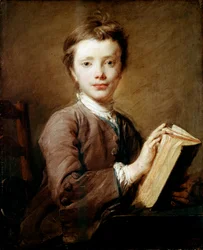 Un garçon avec un livre, vers 1740