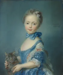 Une jeune fille avec un chaton, 1745