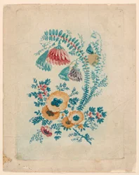 Motif floral fantastique de "Nouvelle Suitte de Cahiers de fleurs idéales"