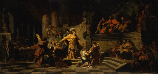 Énée offrant des présents au roi Latinus et lui demandant la main de sa fille, 1778