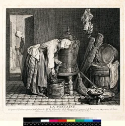 La Fontaine, gravé par Charles Nicolas Cochin I, 1739