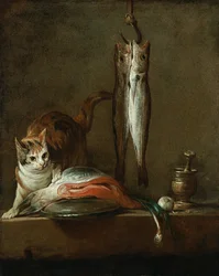 Nature morte au chat et au poisson