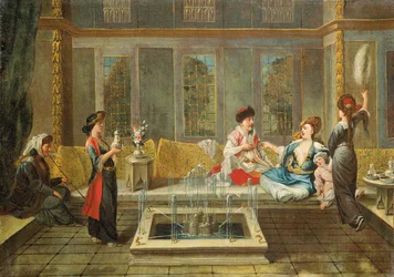 Intérieur arménien avec un sultan et son favori
