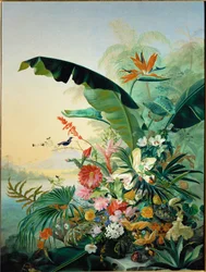 Fleurs exotique (painting on canvas)