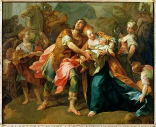 Hector faisant ses adieux à son fils et Andromaque