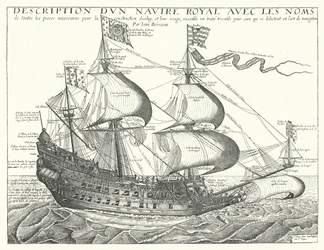 Navire de guerre français, vers 1657