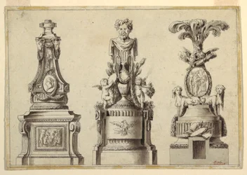 Dessins pour trois piédestaux