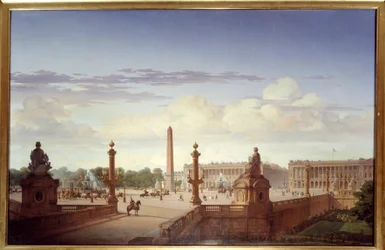 La Place de la Concorde vue de la terrasse sur le quai