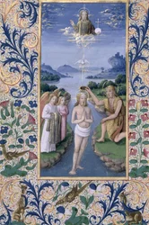 Ms Lat. Q.v.I.126 f.88v Baptême du Christ, du 