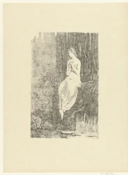Femme à moitié nue assise au bord de l