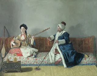 Monsieur Levett et Mademoiselle Helene Glavany en costumes turcs