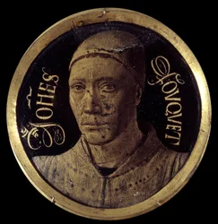 Autoportrait du diptyque de Notre-Dame de Melun. Miniature sur émail de Jean Fouquet (1420-1477/1481). XVe siècle. Diamètre 0,068 m