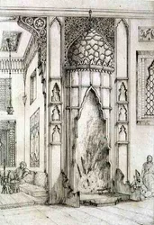 Cheminée dans le Palais des Sept Tours, à Ispahan, de 