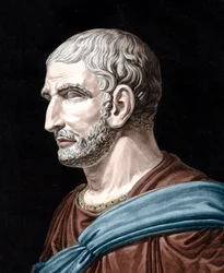 Portrait de Lucius Junius Brutus - Lucius Iunius Brutus (509-545 av. J.-C.) - fondateur légendaire de la République romaine - gravure par Jean François Janinet (1752-1814)