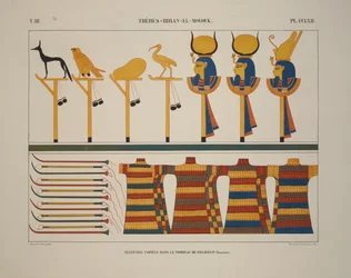 Armes et signes, Thèbes, Biban-el-Molouk, illustration de "Monuments de l