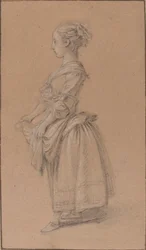 Une fille en robe paysanne