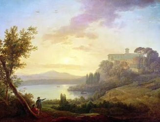 Paysage italien, coucher de soleil