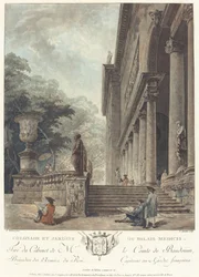 Colonnade et jardins du Palais Médicis, vers 1776