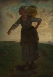 Une laitière normande à Gréville, 1871
