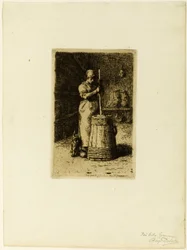Une femme barattant