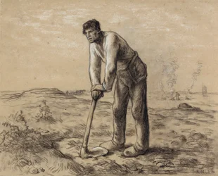Homme avec une houe, vers 1860-62