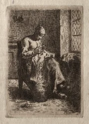 Femme cousant