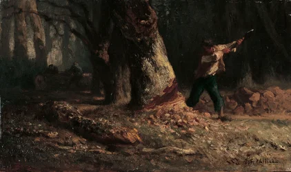 Bûcheron dans la forêt