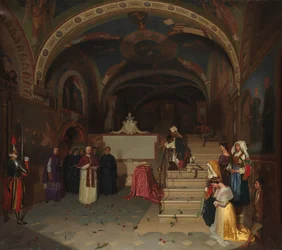 Le pape Grégoire XVI visitant l