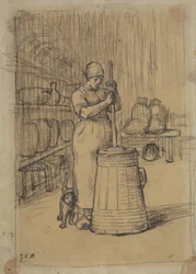 Étude pour Femme barattant du beurre