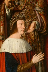 Duc Pierre II de Bourbon, (détail) Triptyque du maître de Moulins