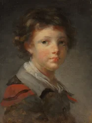 Un garçon en manteau doublé de rouge, 1780s