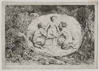 Bacchanales : Nymphe soutenue par deux satyres, 1763