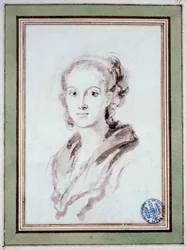 Portrait de Marguerite Gérard (dessin à la lavis par Jean Honoré Fragonard)