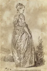 Jeune femme marchant
