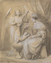 Vierge et Enfant adorés par un ange jouant du luth, 1820-52